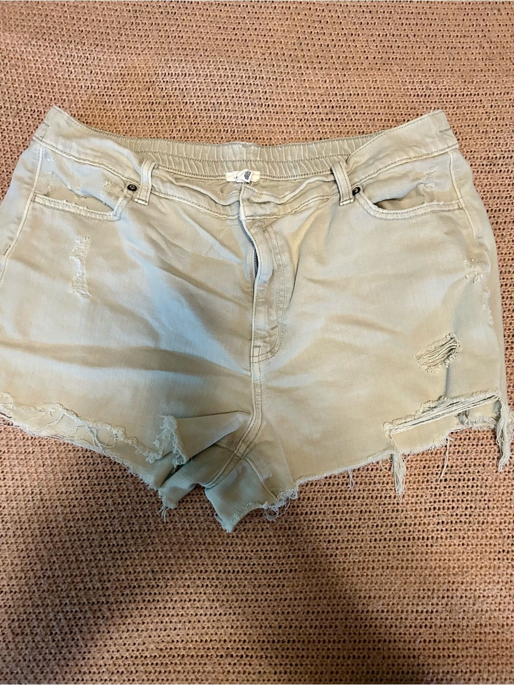Aerie Daydream Women's Distressed High-Rise light gray Shorts